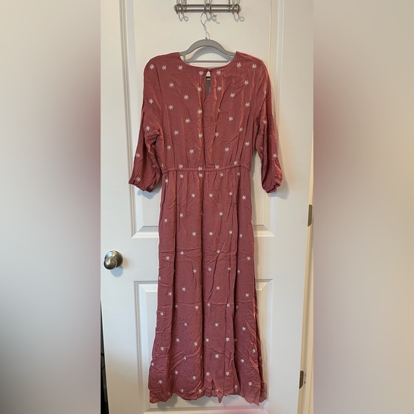 Piper & Scoot 3/4 Sleeve Mauve Embroidered Dress - Picture 3 of 9